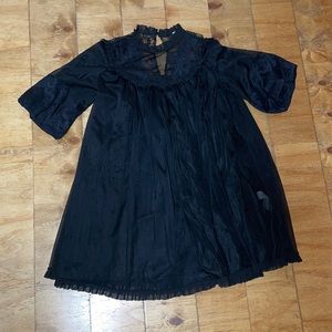 BOGO FREE Sheer black baby doll dress with lace